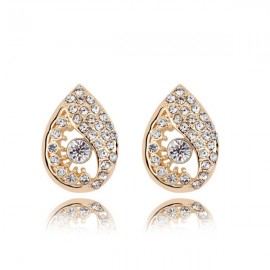 Indian Princess Austrian Crystal Sparkling Earrings,  Eyes White Champagne 